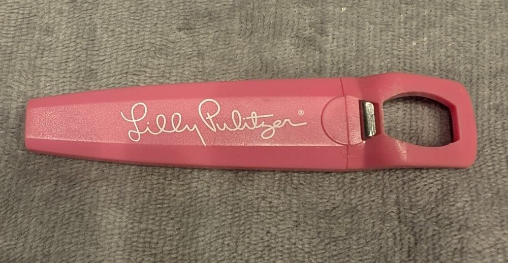 Lilly Pulitzer Pink Bottle Opener Wine Cork Screw Designer Bar Tool
